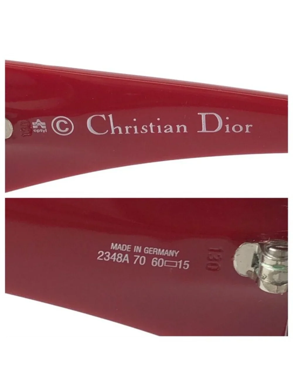 Dior Vintage Bicolor Gradient White Gray Red Sunglasses Eyewear
